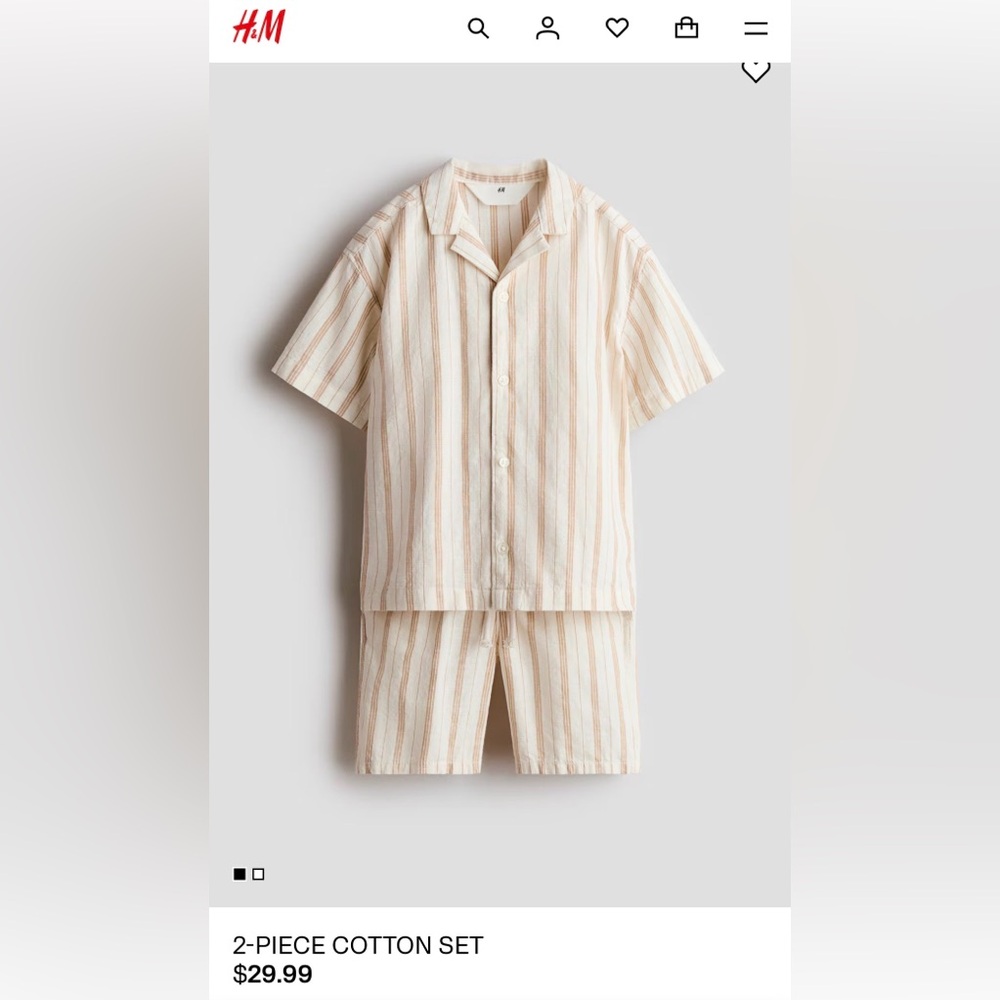 H&M Kids Striped Set - Cream and Tan